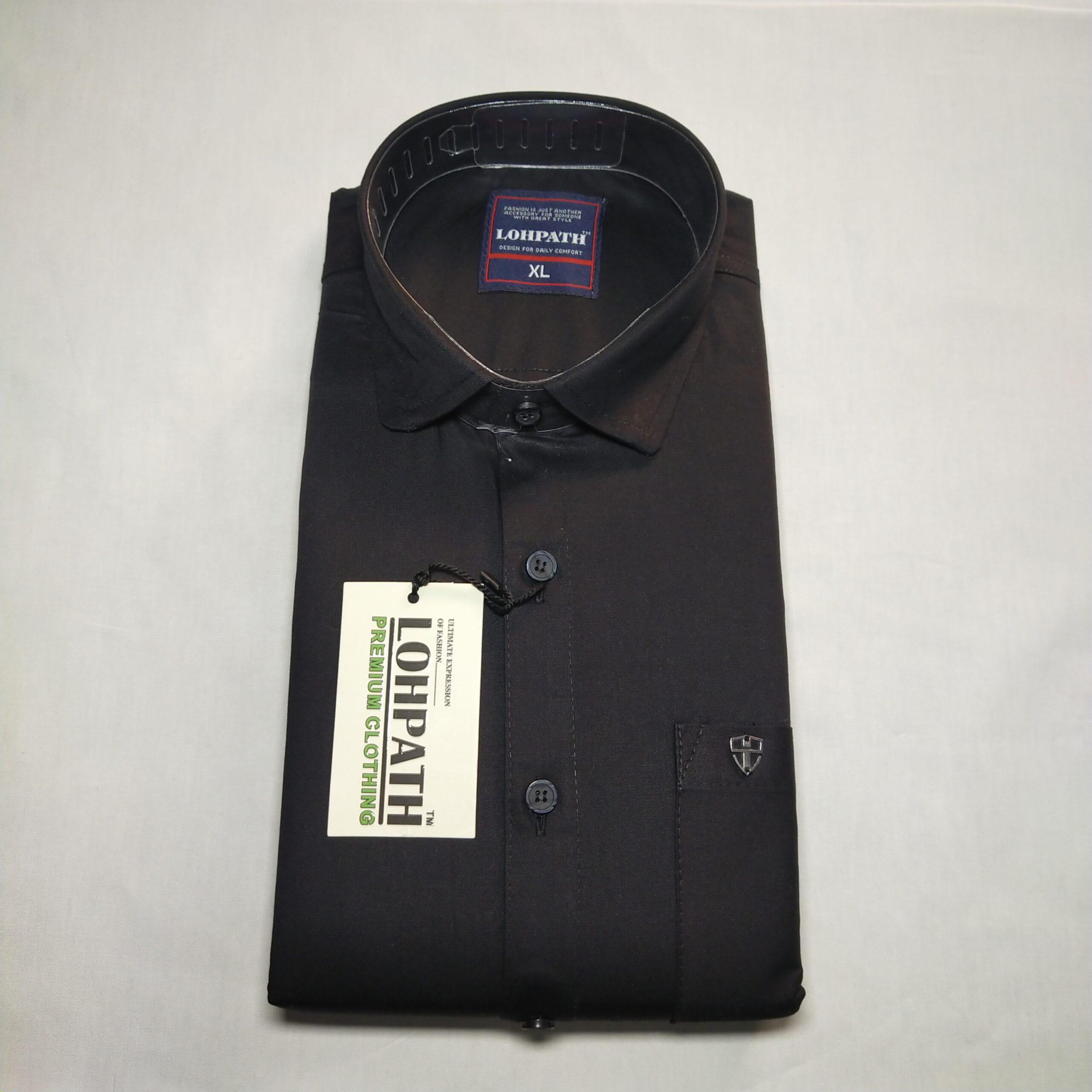 Premium Twill Solid Shirt for Man (Black)