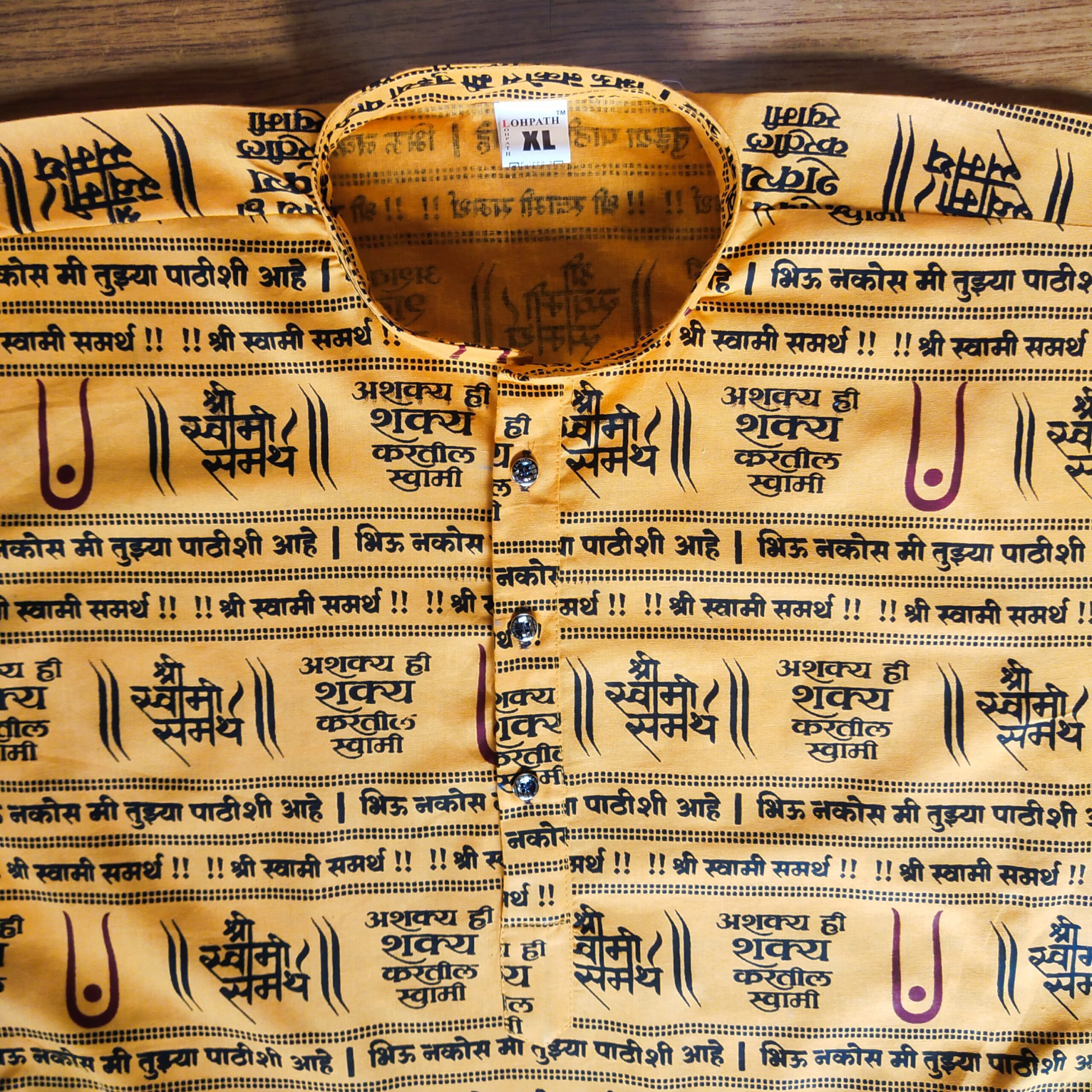 Swami Samarth Kurta Long Cotton Printed - Image 3