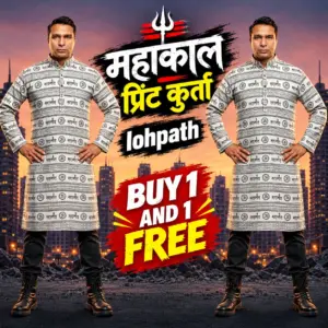 mahakal printed kurta for men front view