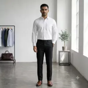 Men White Twill Cotton Shirt - Premium Regular Fit
